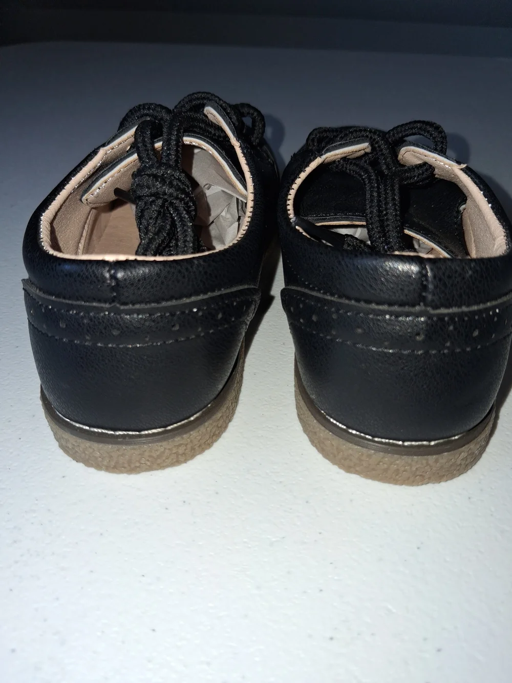 Black Kids Lace-Up Dress Shoes